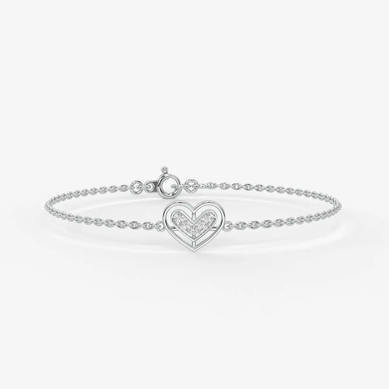 VivaVow Round Diamond Heartline Bracelet