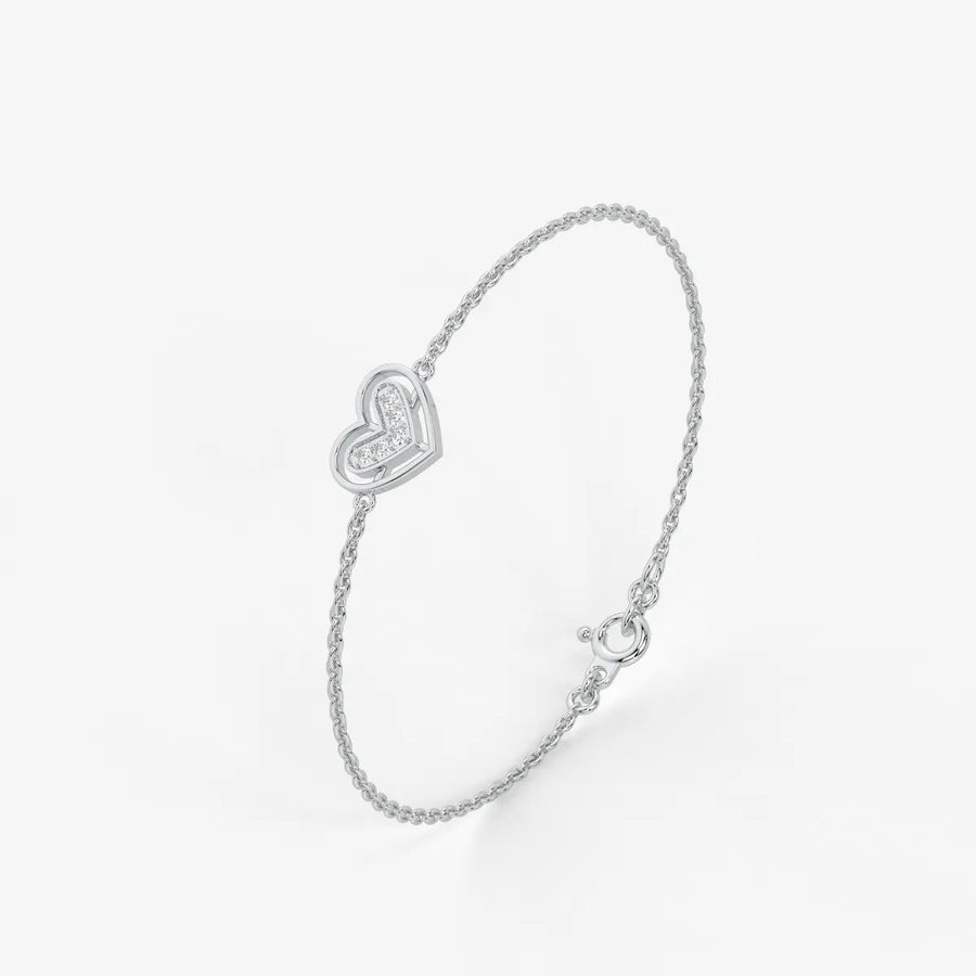 VivaVow Round Diamond Heartline Bracelet