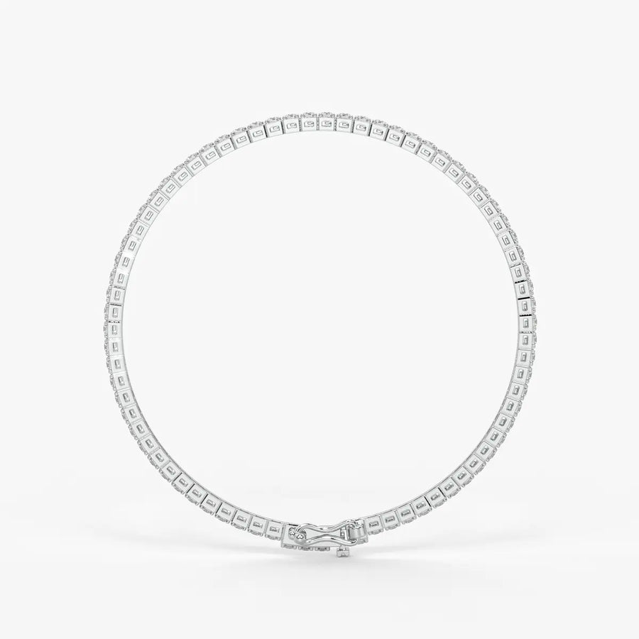 Orlisse Halo-Set Diamond Tennis Bracelet