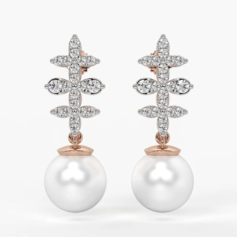 Floral Cross Drop Earrings