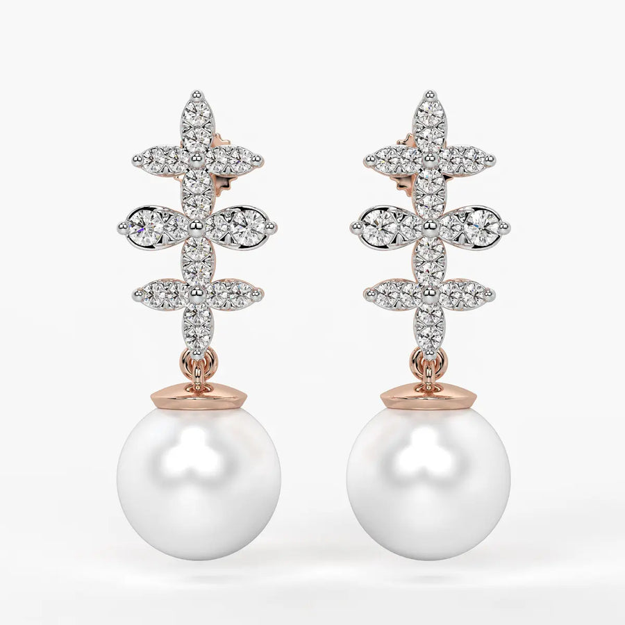 Floral Cross Drop Earrings