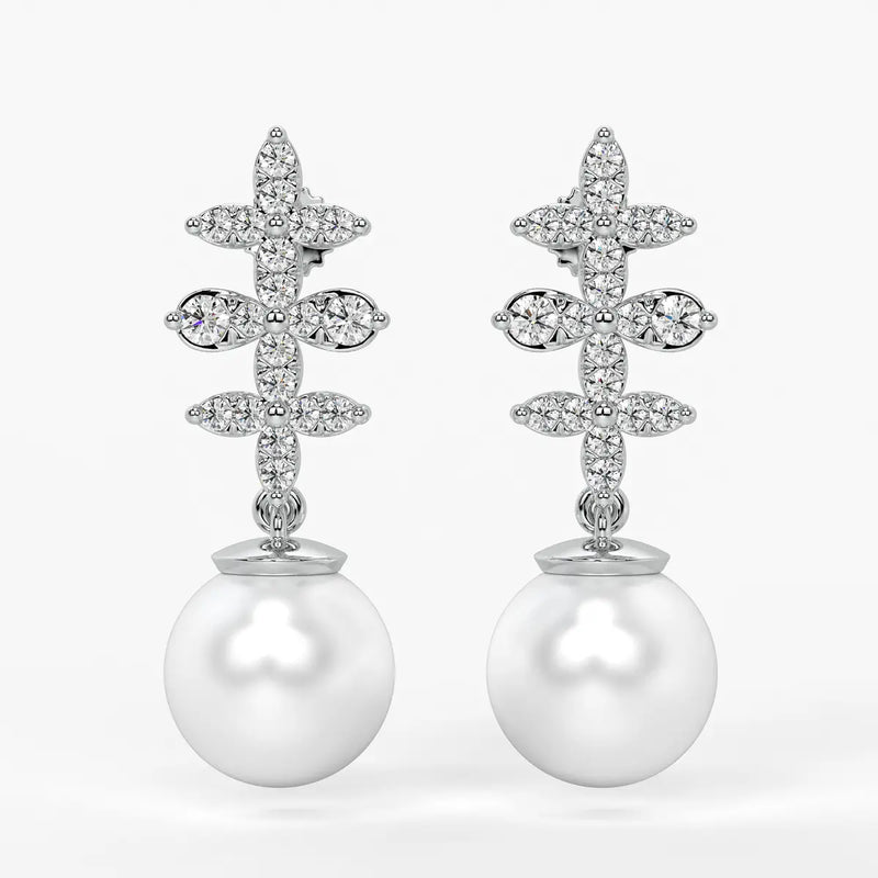 Floral Cross Drop Earrings