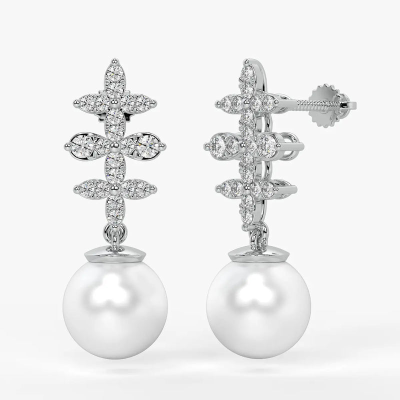Floral Cross Drop Earrings