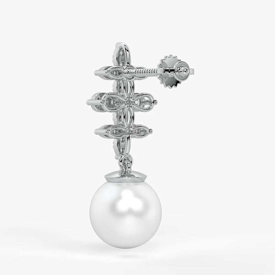 Floral Cross Drop Earrings
