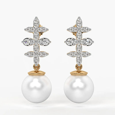 Floral Cross Drop Earrings