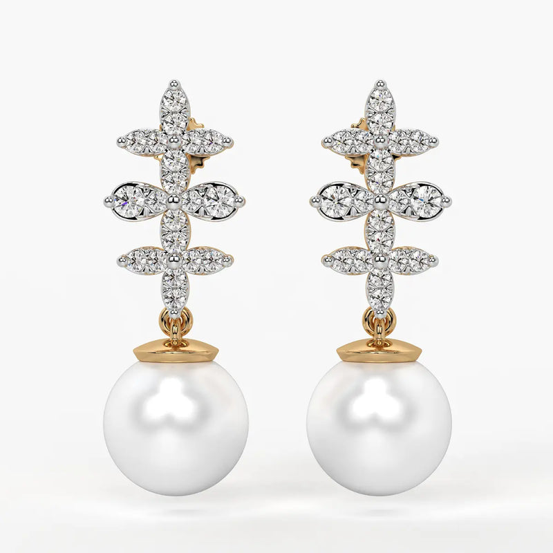 Floral Cross Drop Earrings