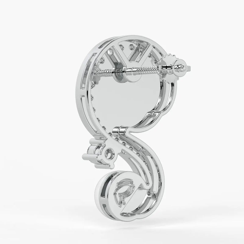 S-Curve Pearl Stud Earrings