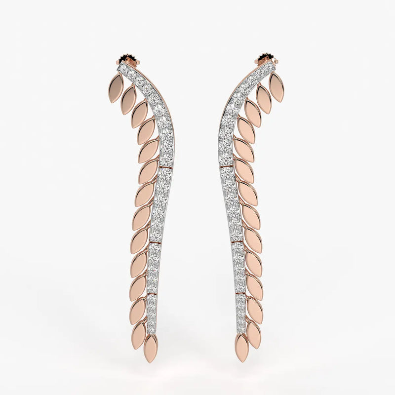 Feather Curve Drop Earrings