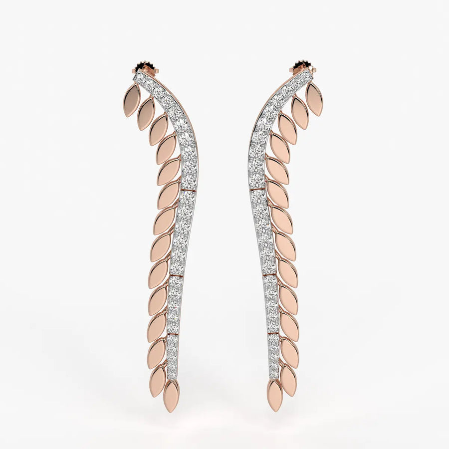 Feather Curve Drop Earrings