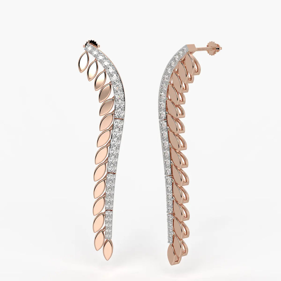 Feather Curve Drop Earrings
