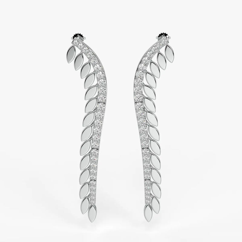 Feather Curve Drop Earrings