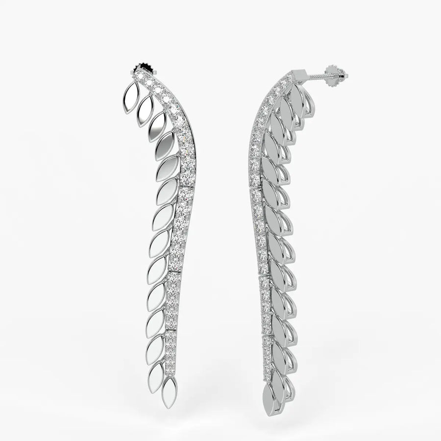 Feather Curve Drop Earrings