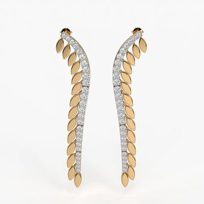 Feather Curve Drop Earrings