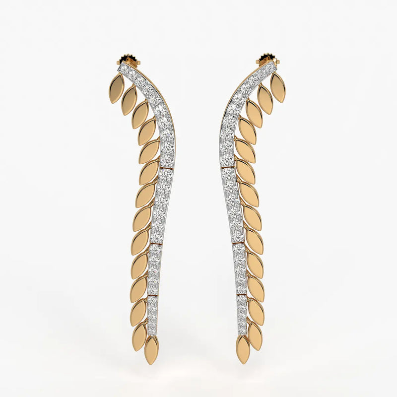 Feather Curve Drop Earrings