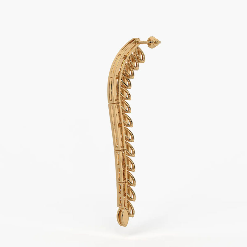 Feather Curve Drop Earrings