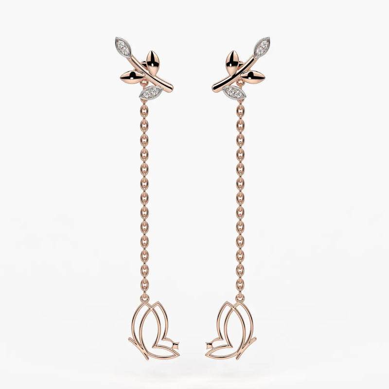 Fluttering Vine Drop Earrings