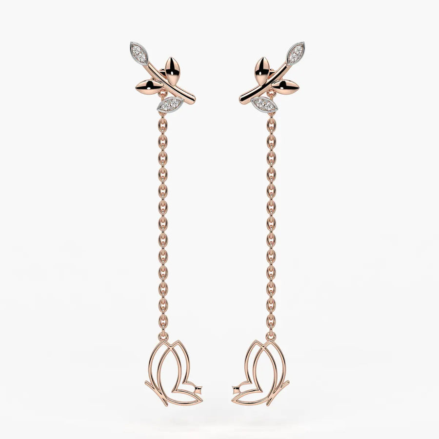 Fluttering Vine Drop Earrings