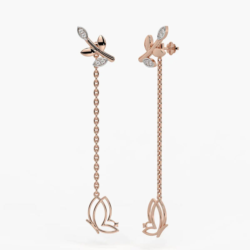 Fluttering Vine Drop Earrings