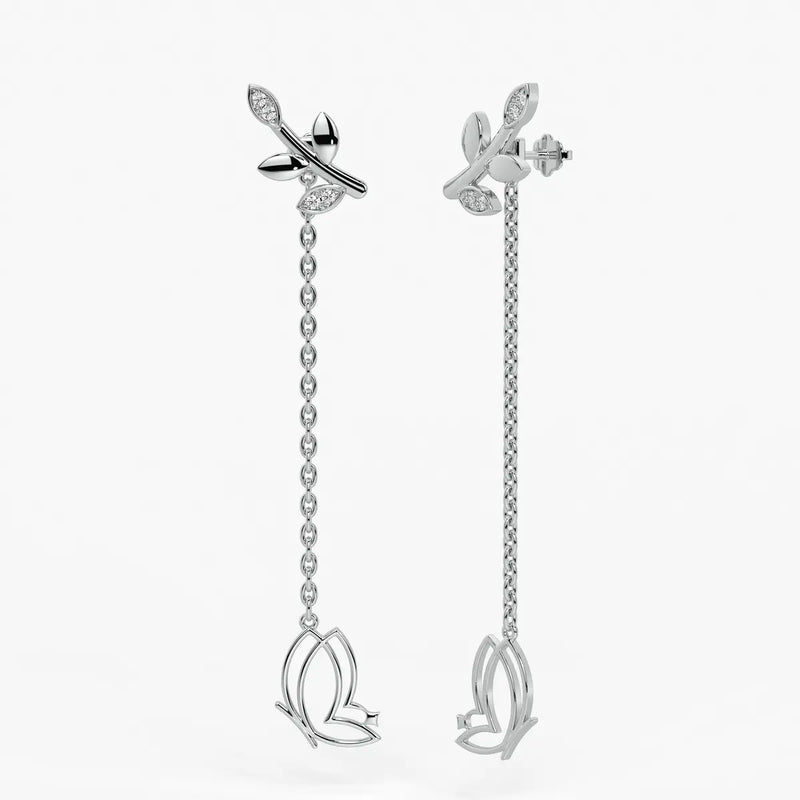 Fluttering Vine Drop Earrings