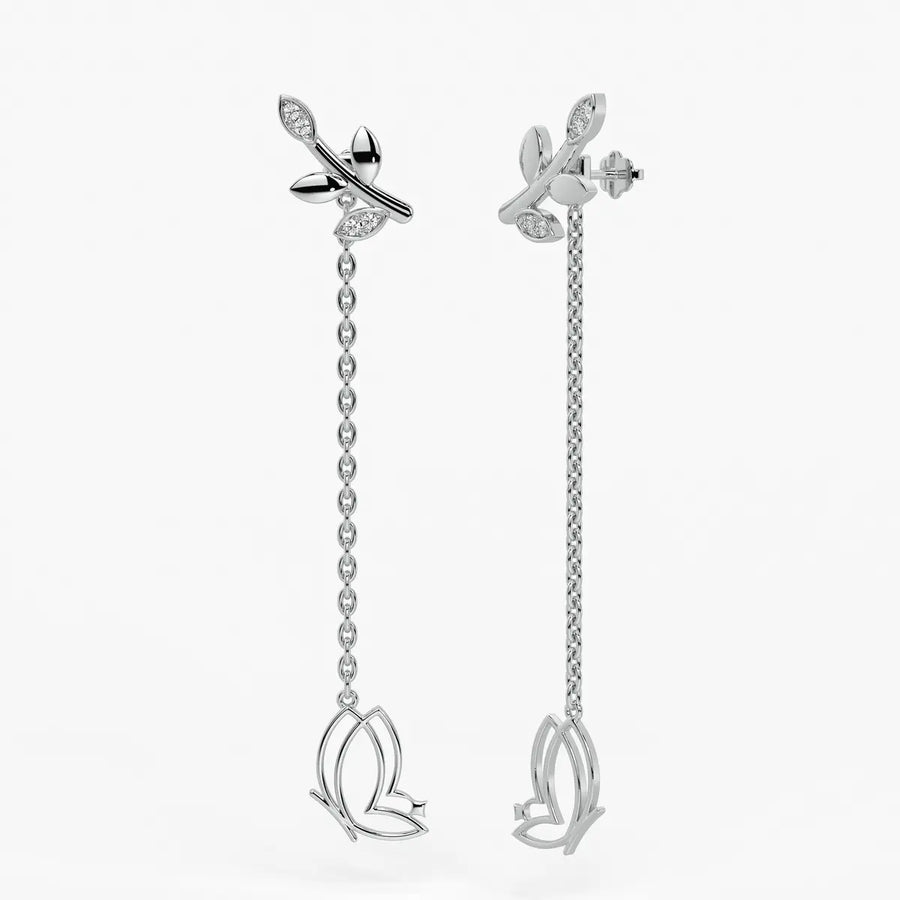 Fluttering Vine Drop Earrings