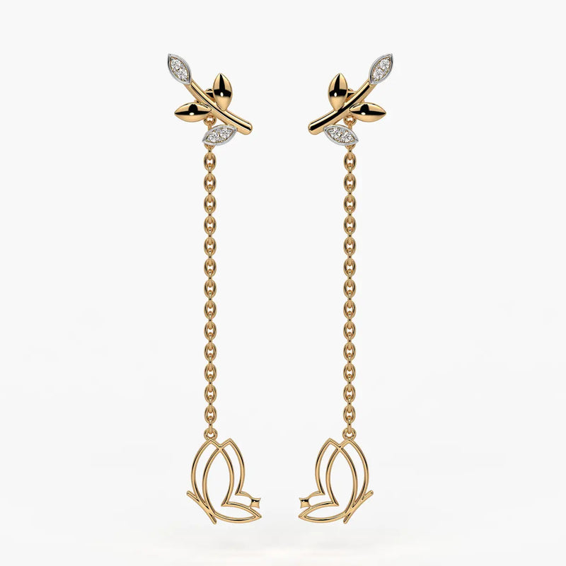 Fluttering Vine Drop Earrings