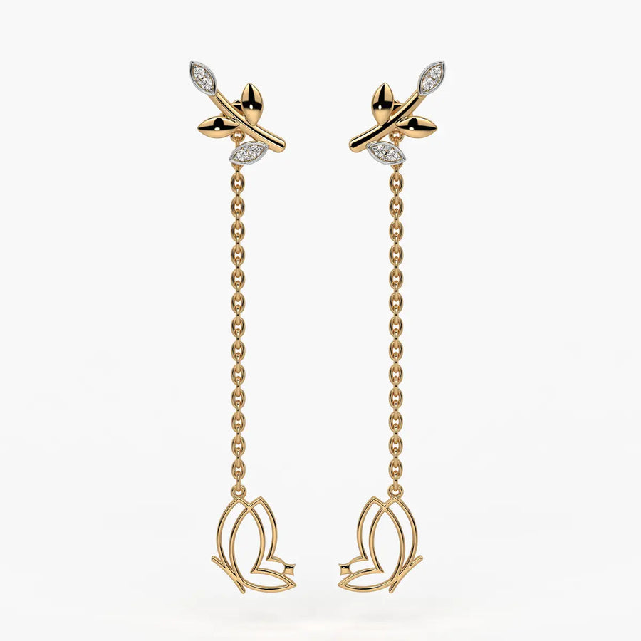Fluttering Vine Drop Earrings