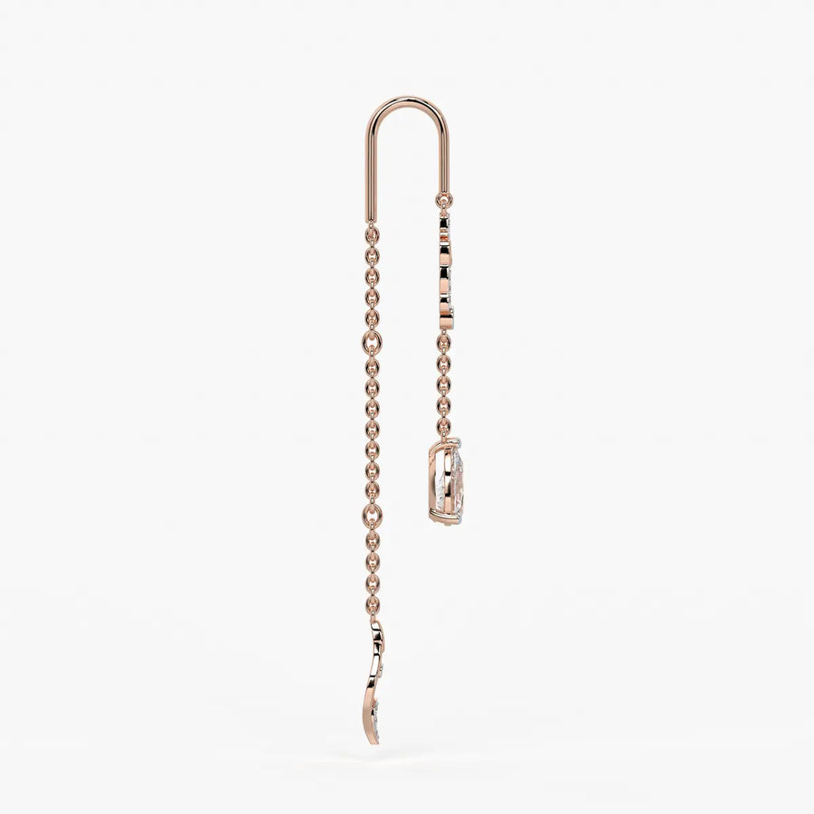 Emerald Tear Scroll Drop Earrings