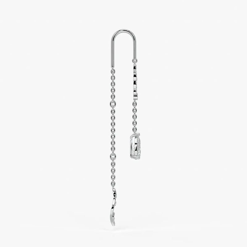 Emerald Tear Scroll Drop Earrings