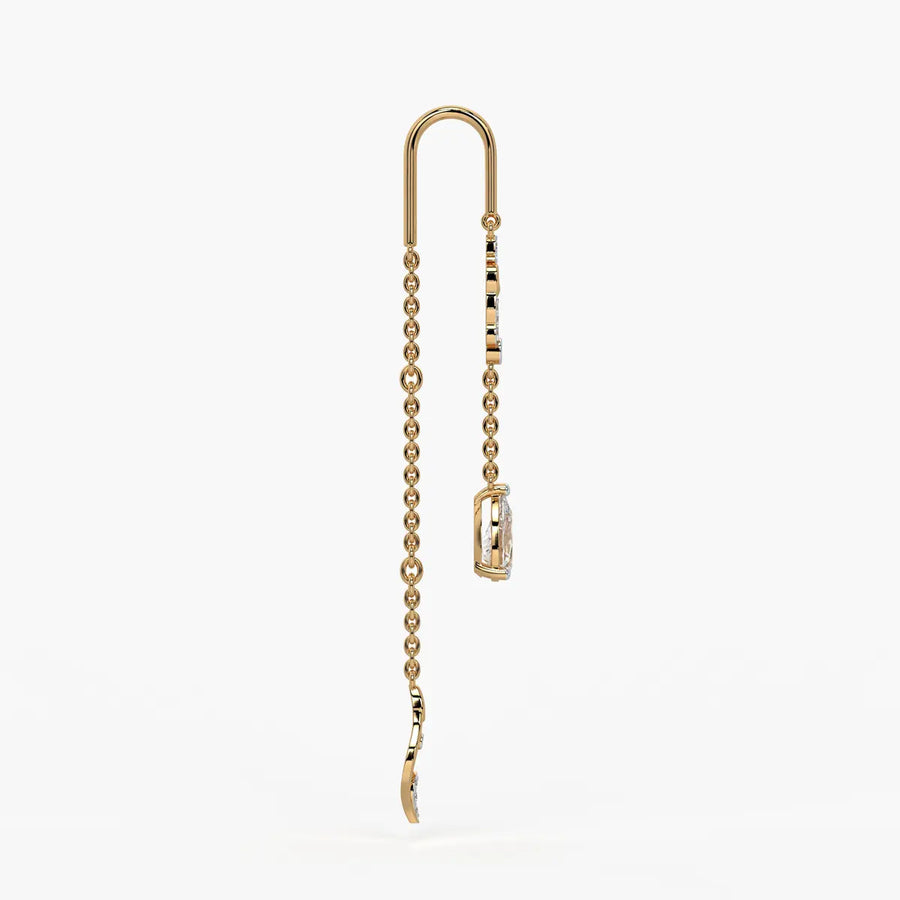 Emerald Tear Scroll Drop Earrings