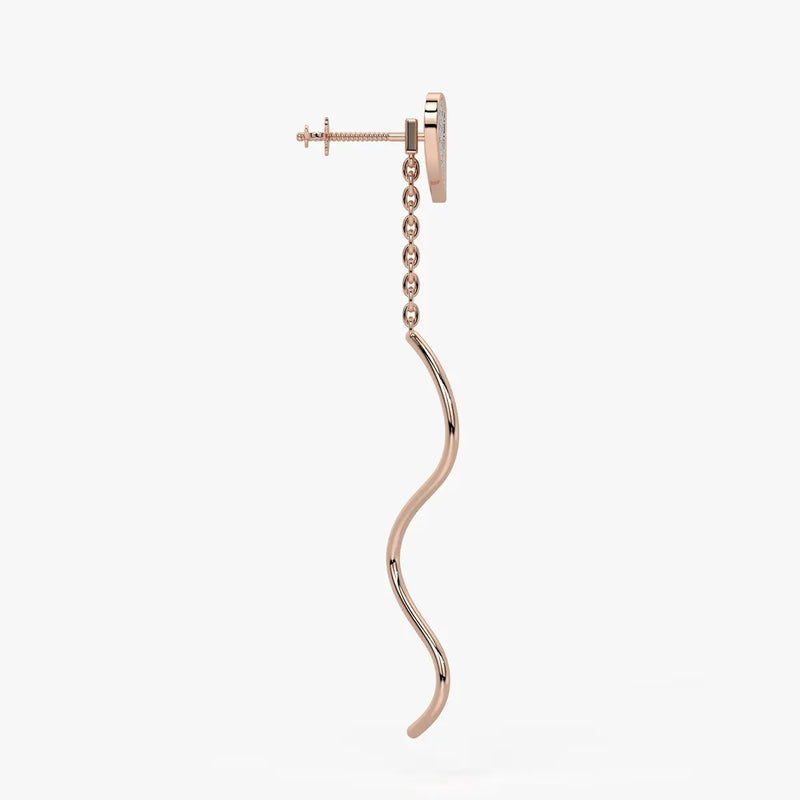 Heart Wave Chain Drop Earrings