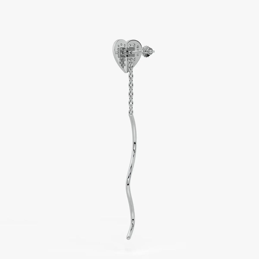 Heart Wave Chain Drop Earrings