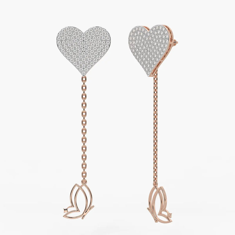 Heart Blossom Dangle Earrings