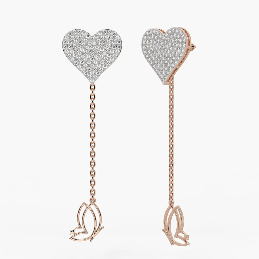 Heart Blossom Dangle Earrings