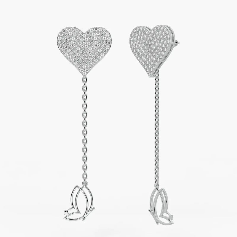 Heart Blossom Dangle Earrings