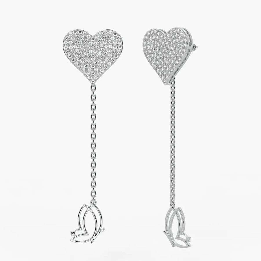 Heart Blossom Dangle Earrings