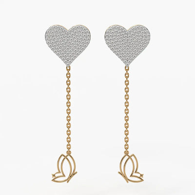 Heart Blossom Dangle Earrings