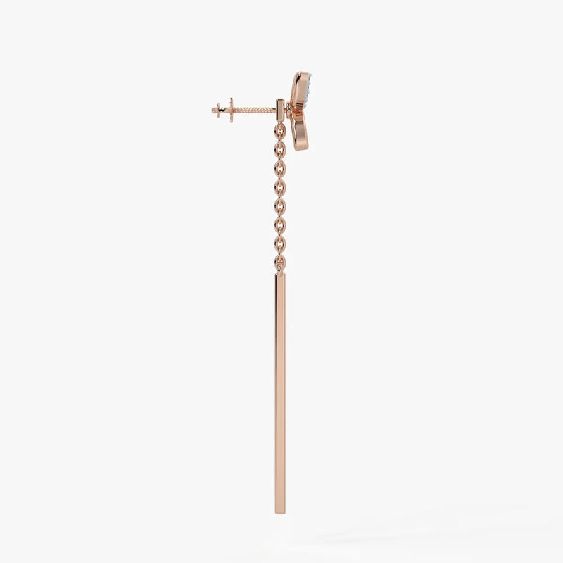 Butterfly Chain Bar Drop Earrings