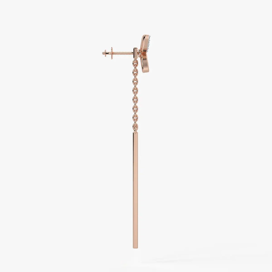 Butterfly Chain Bar Drop Earrings