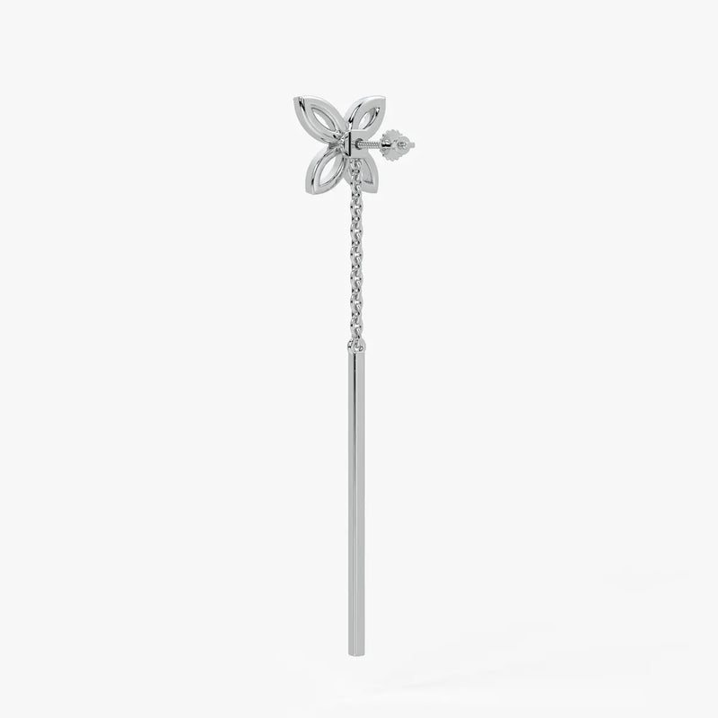 Butterfly Chain Bar Drop Earrings