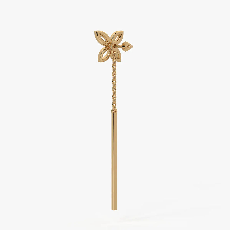 Butterfly Chain Bar Drop Earrings