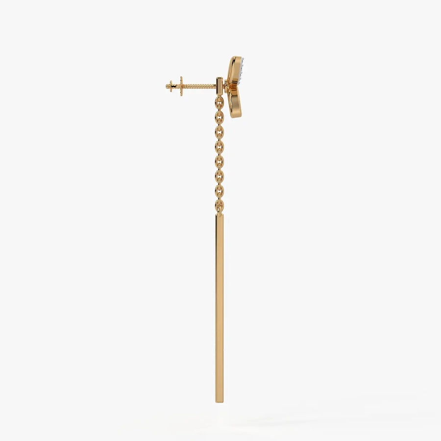 Butterfly Chain Bar Drop Earrings