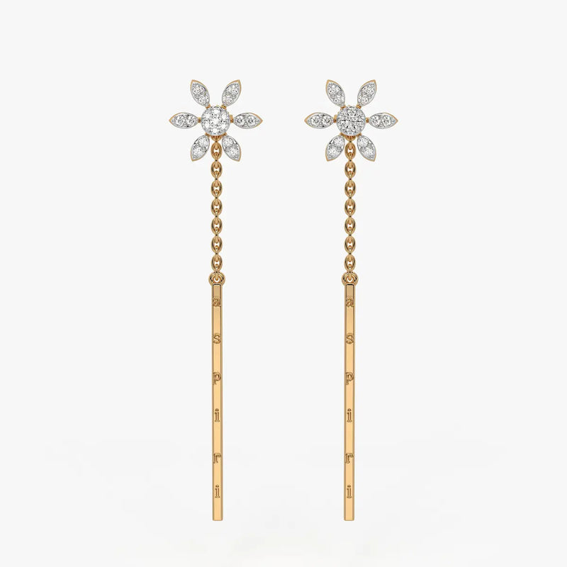 Daisy Chain Bar Drop Earrings