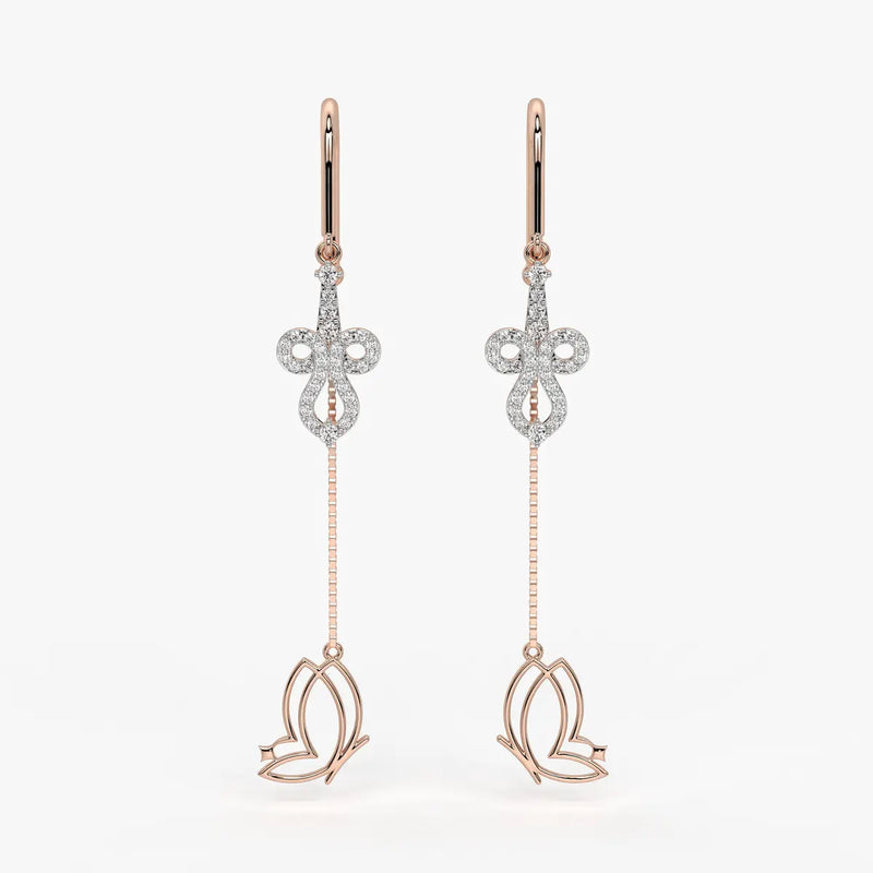 Infinity Loop Butterfly Threader Earrings