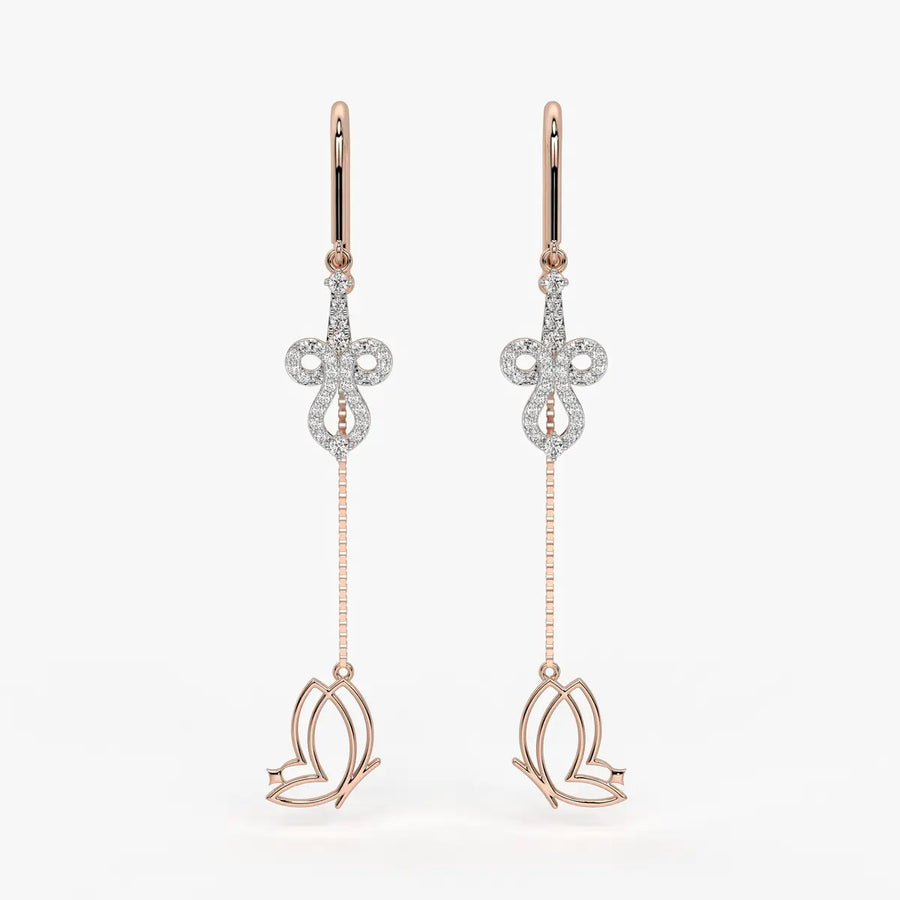 Infinity Loop Butterfly Threader Earrings