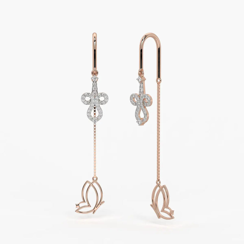 Infinity Loop Butterfly Threader Earrings