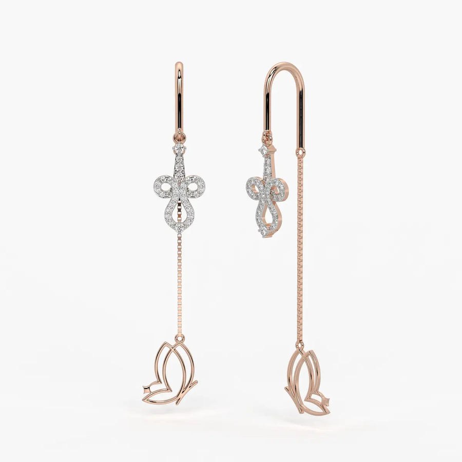 Infinity Loop Butterfly Threader Earrings