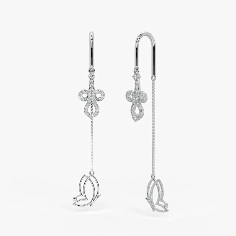 Infinity Loop Butterfly Threader Earrings