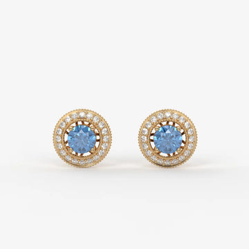Celestara Halo Stud Earrings
