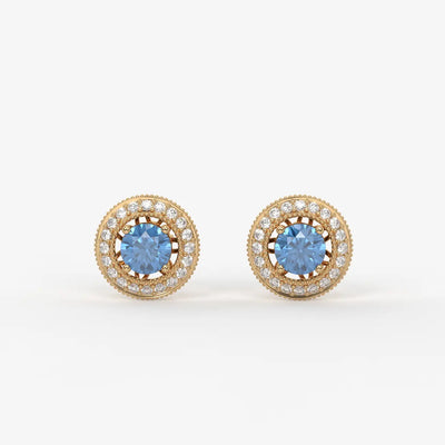 Celestara Halo Stud Earrings