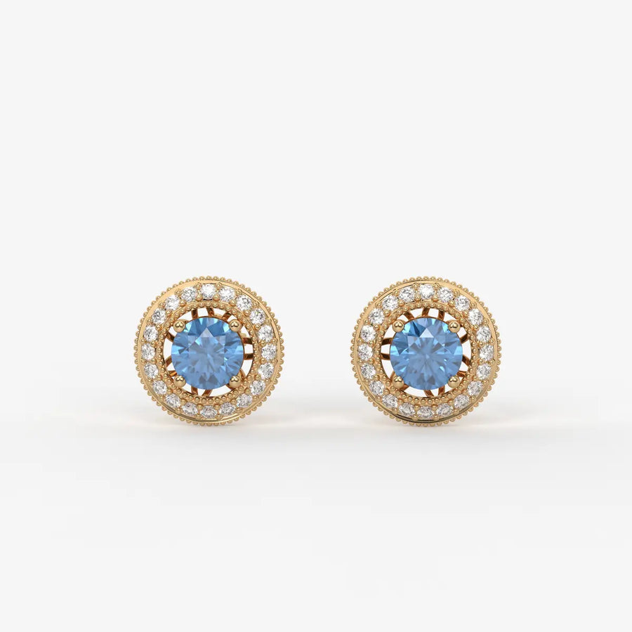 Celestara Halo Stud Earrings